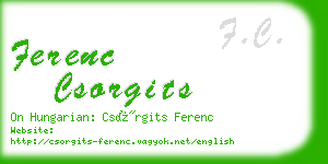 ferenc csorgits business card